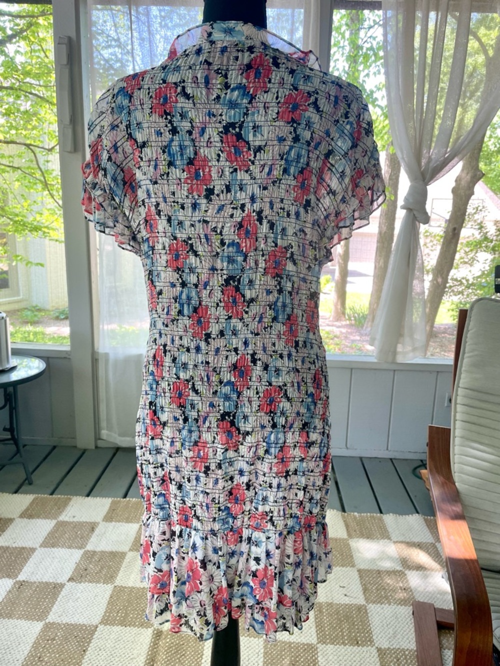 VERONICA BEARD Cici Ruched Floral Mini Dress Size 6 - Picture 5 of 12